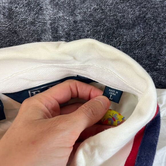 Vtg Polo Ralph Lauren Big Pony Flag Patch Full Zip Jacket Men's L White *Read - Picture 7 of 16